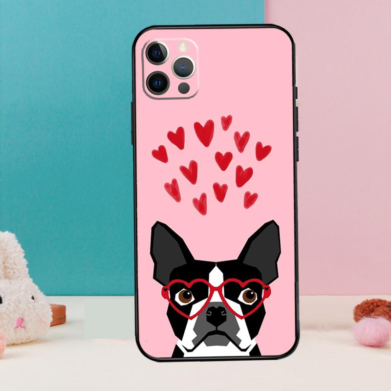 Boston Terrier Dog Phone Case For iPhone 13 11 12 14 15 16 Pro Max Mini XR XS X Plus Back Cover Fundas