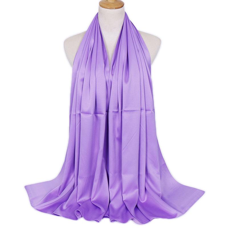 Fashion new plain malaysia satin silk hijab scarf solid color long muslim scarves headscarf turban muslim shawl female