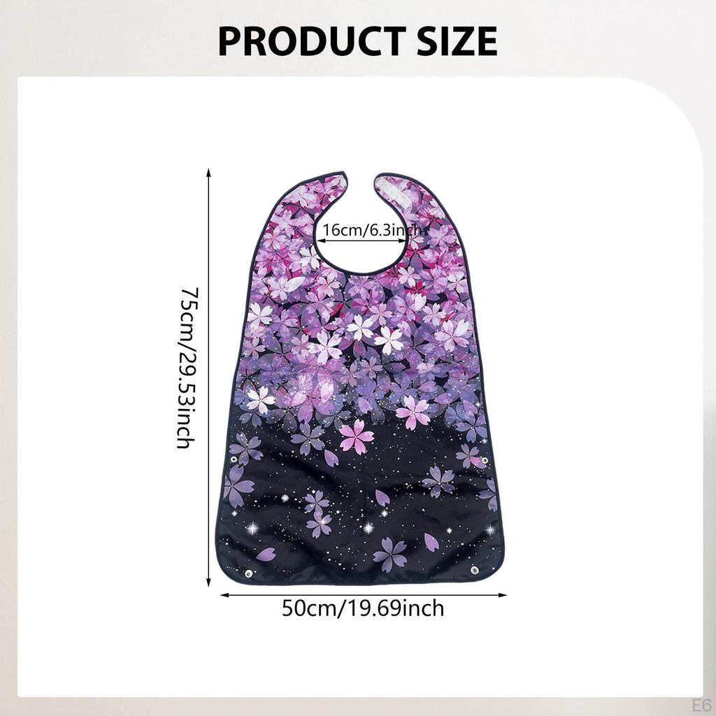 Adult Bib for Eating Clothing Protector Beautiful Protection Reusable Elderly Waterproof