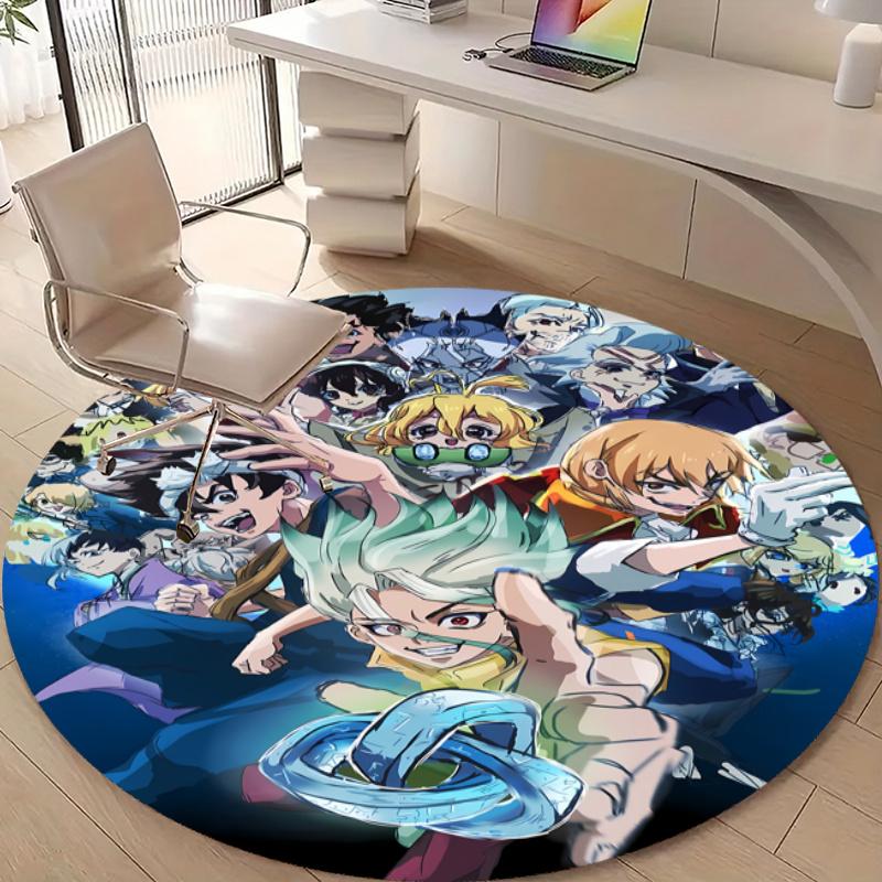 Personalized Dr. STONE Round Chair Office Rug - Perfect for Mat, Office Chair & More - Ideal Gift for Birthdays and Holidays