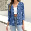 Women's Fashion Casual Print Button-down Shirt 3/4 Long Sleeve Tops