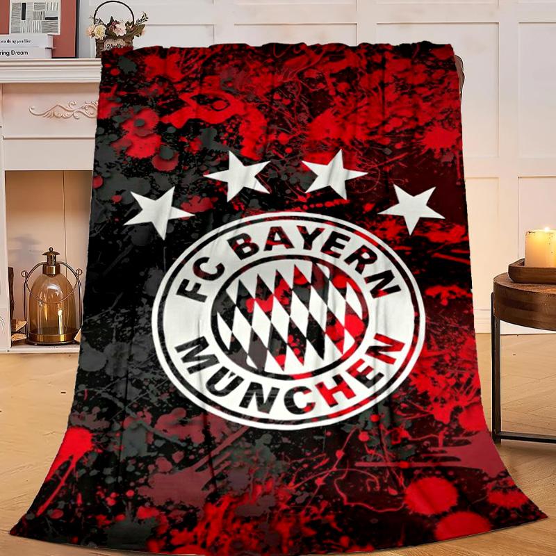1PC Football Club Neon Cityscape Flannel Blanket Gift, Suitable for Both Men And Women, Soft Ideal for Beds And Sofa, Birthday Or Christmas Gift