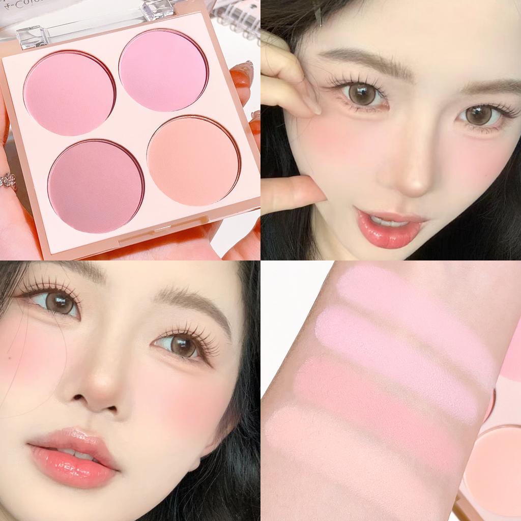 Korean four- blush,ice cream ,low-saturation pink/blue/purple,naturally brightening & contouring,perfect holiday gift