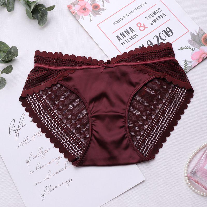 Nahtlose Damenunterwäsche, niedrige Taille, gekreuzte Spitzenhöschen, Damen-Dessous, Slips, atmungsaktive Baumwoll-Tangas, Höschen für Damen