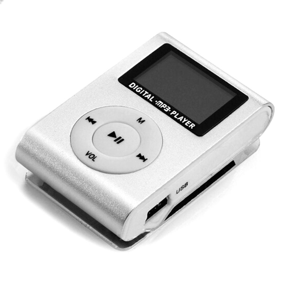 Mini Portable MP3 Music Player Metal Clip-on MP3 Player with LCD Screen Support TF Card Wide