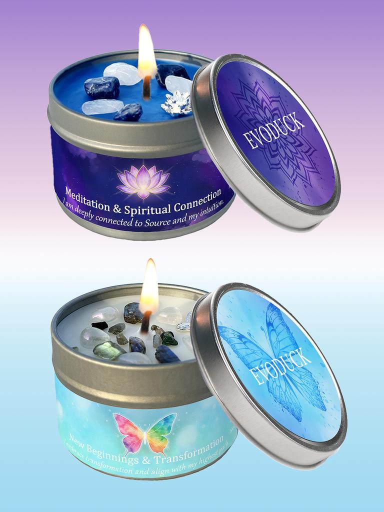 3oz Divine Guidance Scented Candle with Crystals,for Gifting to Female Friends - Perfect for Christmas, Halloween & Home Use