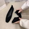Low Heel Shoes Autumn New Square Toe Shallow Suede Slip-on Soft Sole Non-slip Wear-resistant Single Shoes