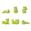 6pcs Cartoon Style Mini Frog Ornament Desktop Sized Desktop Frog Accessory  Micro Landscape