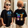 Digital pattern printed T-shirt for boys, summer short sleeved, children's loose and comfortable T-shirt top