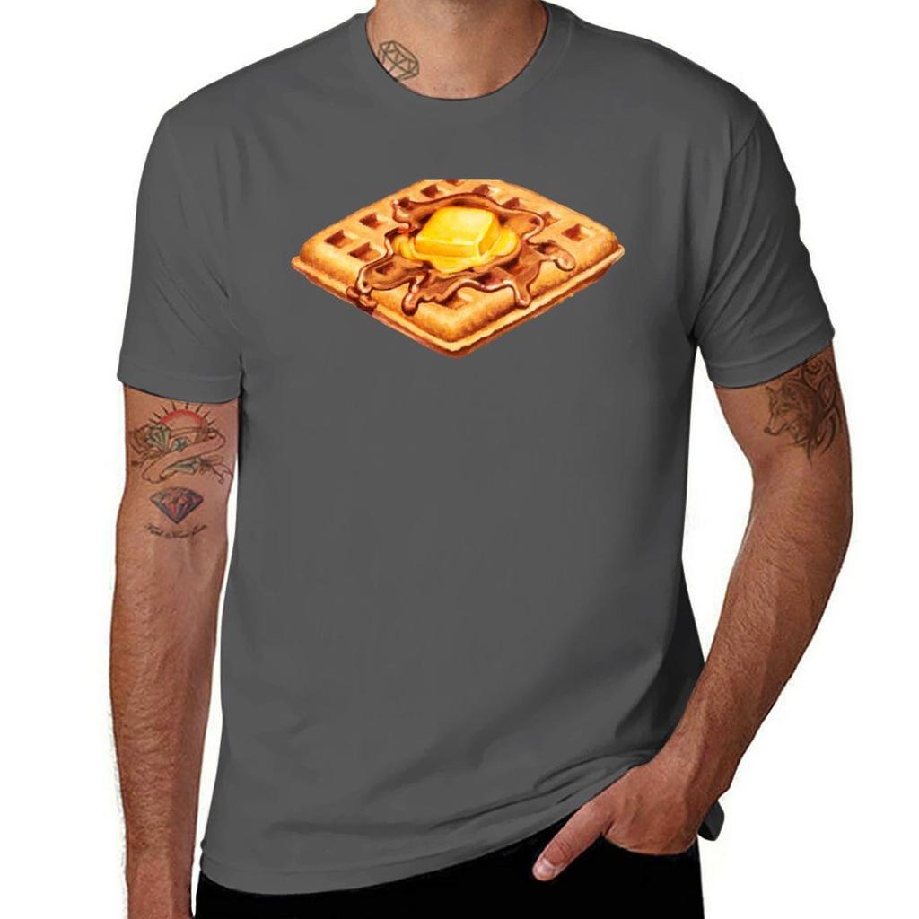 Waffle Pattern Tshirt Casual Loose Daily Wear Tshirt