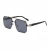 New Men's Metal Sunglasses Square Half Frame Rice Nails Casual Trend Personality Retro Fashion Outdoor Sports Eyeglasses