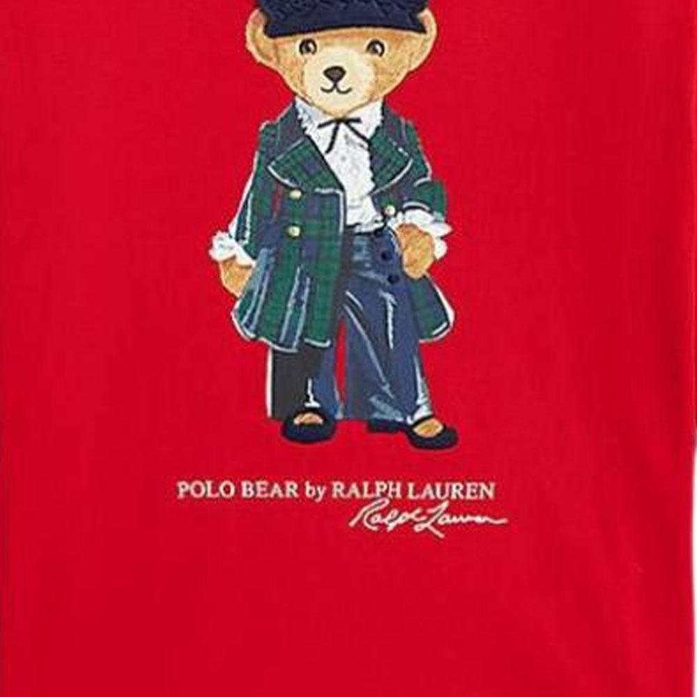 Polo Ralph Lauren T-shirt Imprimé Logo Ours en Peluche Manches Longues Hauts Enfant Rouge 313952134-002