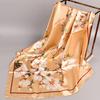 Japanese & Korean Peach Blossoms Silk Print Large Square Scarf