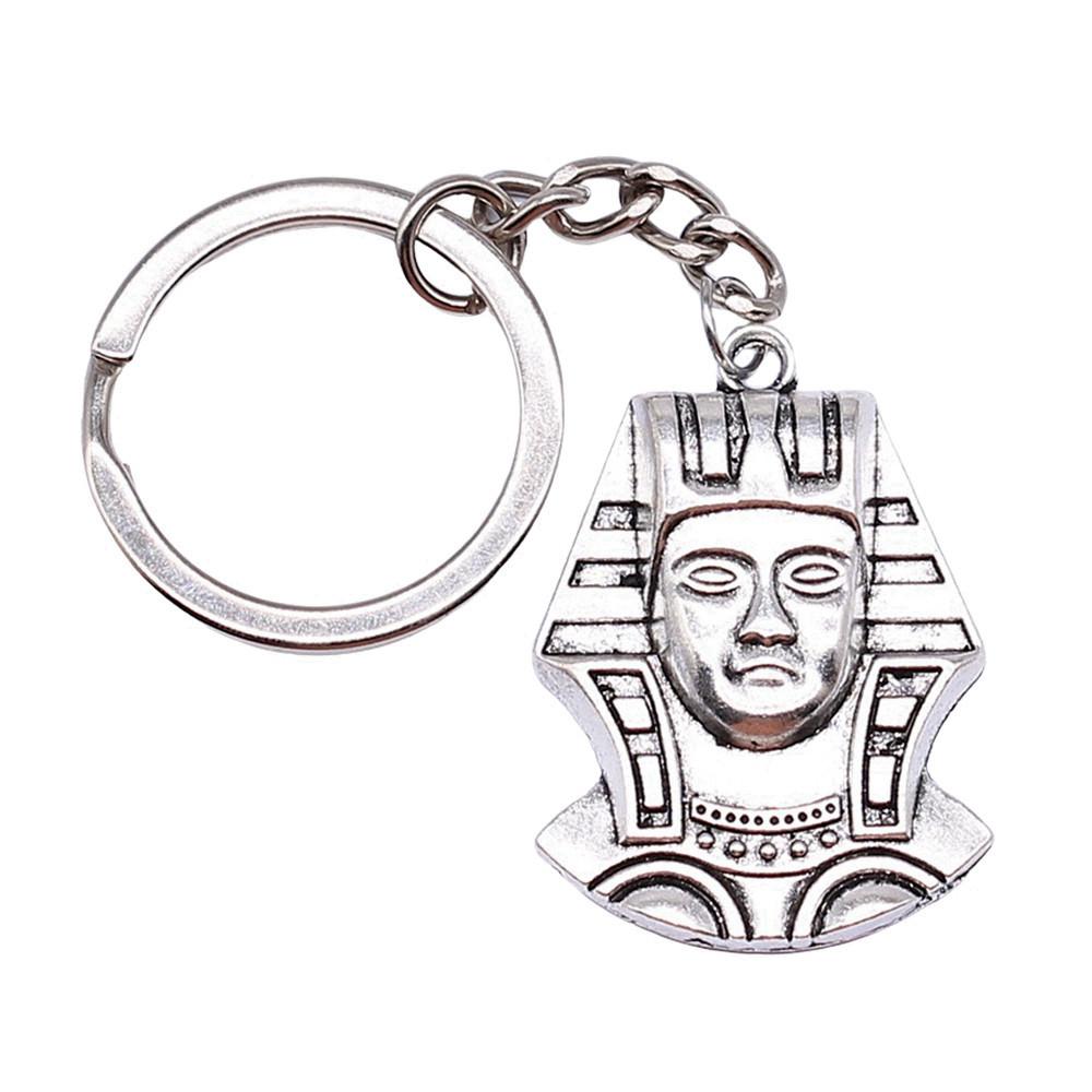 Egyptský faraon Klíčenka s přívěskem Starověký faraon Hlavní amulet Kroužek 28 mm