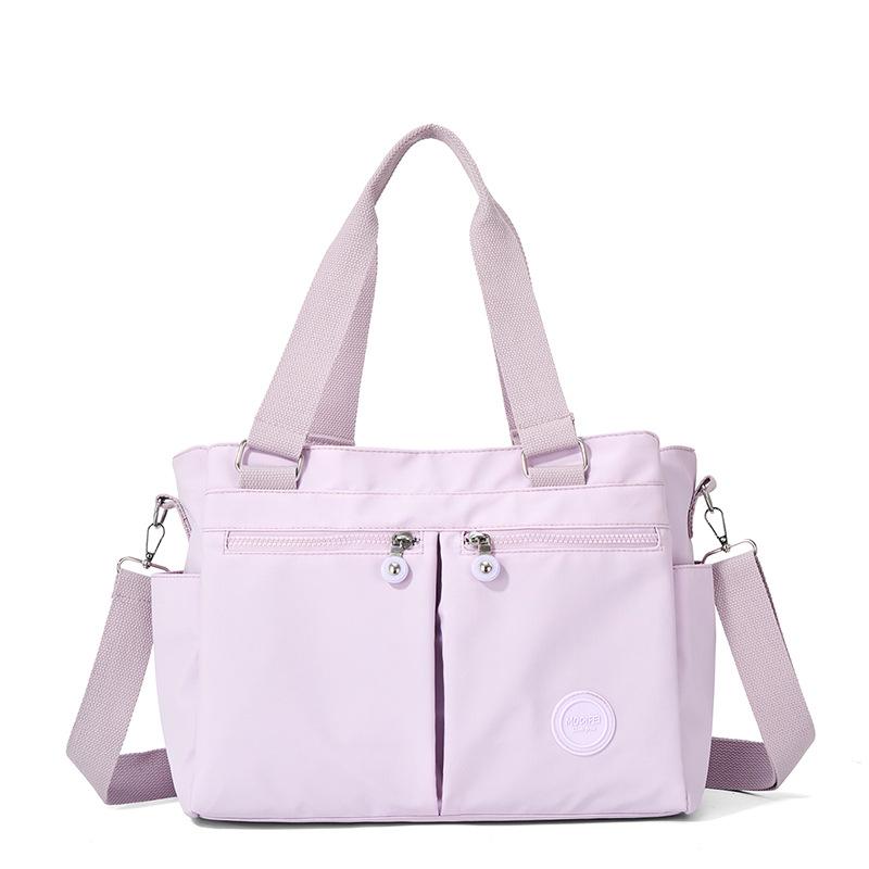 Женская сумка с ручкой сверху большой вместимости Модная повседневная сумка-тоут для книг формата А4 Женская повседневная сумка через плечо из высококачественной прочной ткани светло-фиолетовый 2090₽