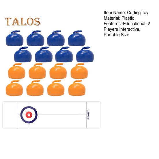 Kids Curling Board Game with Foldable Mat 8/16 Pucks Toddlers Educational Floating Stone Game 2 Players Family Interactive Hockey Toy