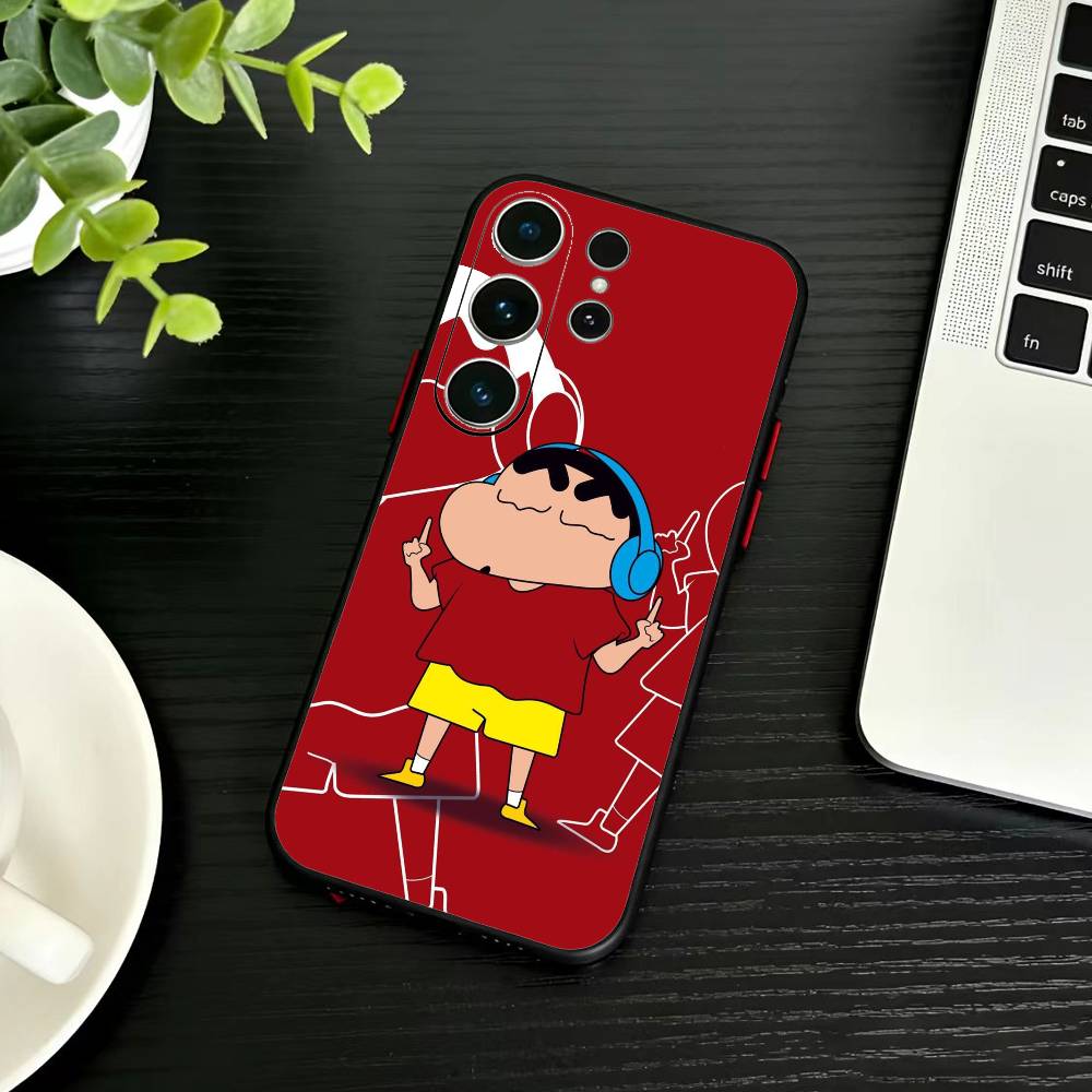 Cartoon C-Crayon Shin-chan Phone Case For Samsung S26,S25,S24,S23,S22,S21,S20,Plus,Fe,Lite,Others Black Cover