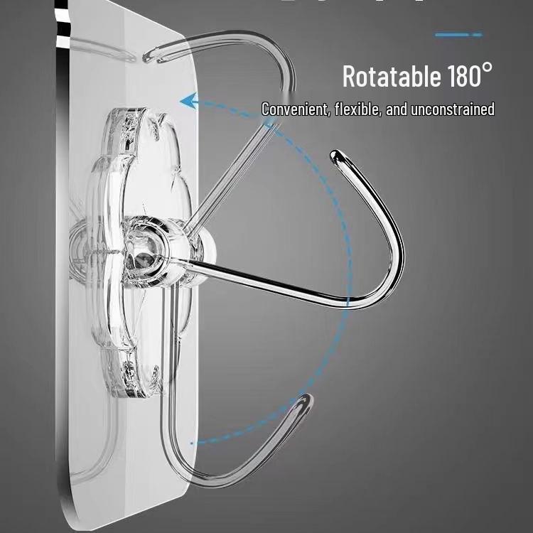 Dopamine No-Drill Super Strong Adhesive Hooks – No-Mark Plastic Hangers, Behind-the-Door Bathroom Suction Cup Hooks