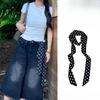 Red belt accessory - women's silk scarf with belt. Fall/Winter high-end denim pants decoration. American retro belt. Fine leather belt.