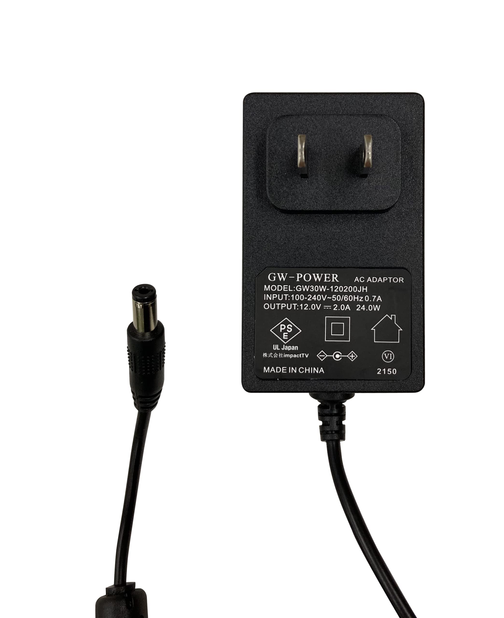

Tough Tab Dedicated DC 12 В 2 А 24 Вт черный сертифицированный PSE адаптер переменного тока GW30W120200JH 6 месяцев бесплатной гарантии производителя impactTV [TPD10] AC100-240 В 50-60 Гц