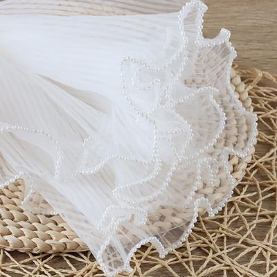 (4 Yards/Beutel) 28cm Wellengarn Perlenrandgarn Valentinstagsgeschenk Blumenverpackungsmaterial Hochzeitsdekoration Spitze Handgemacht DIY