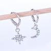 Asymmetrical Star & Moon Rhinestone Earrings - Korean Fashion Trend for Women