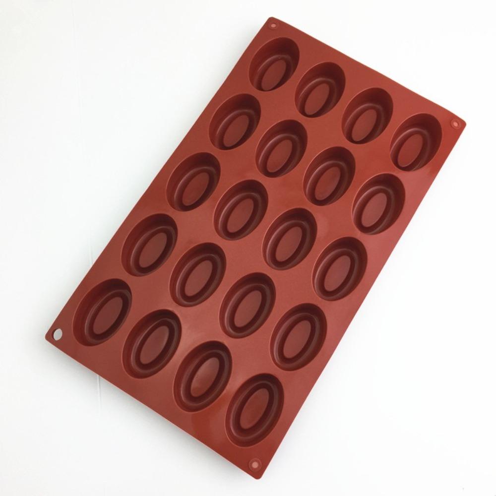 New 20 Cavity Oval Soap Mold Easy Release Soft Cupcake Pan Art Craft DIY Mold Silicone Savarin Making Mold Kitchen Baking Tools