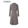 PORTS Women's Black Check Wool Cashmere Coat