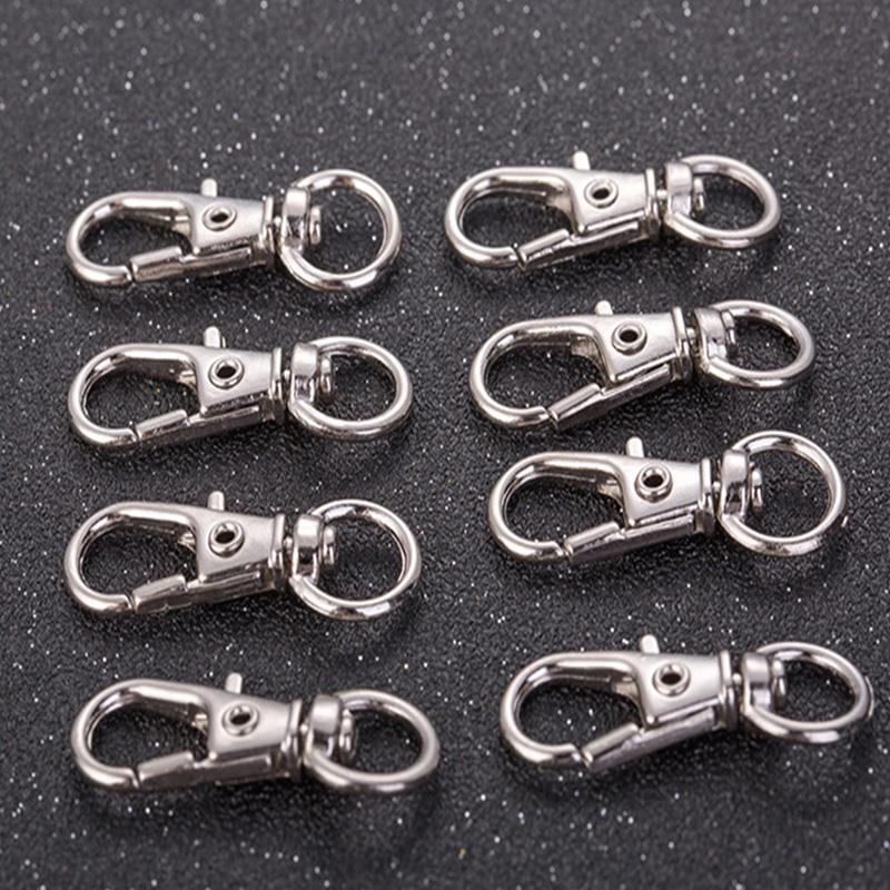 5 bucăți/lot închizătoare de homar din metal pentru brelocuri de bricolaj, realizarea de cleme cu cârlig pentru breloc argintiu.