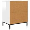 Nightstand Set of 2 High Gloss White 49 X 36 X 61 Cm Engineered Wood