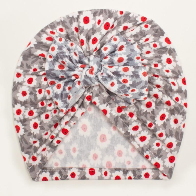 New Creative Cute Baby Bow Hat, Summer Thin Printed Baby Hat, Baby Fetal Hat