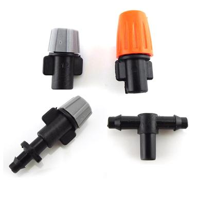 10pcs 1/4" Garden Irrigation Hanging Fog Sprinkler Nozzle Tee 4/7 Hose Misting Mist Water Sprayer Kits For Garden Greenhouse