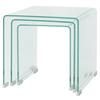  Set of 3 Nesting Tables, Tempered Glass