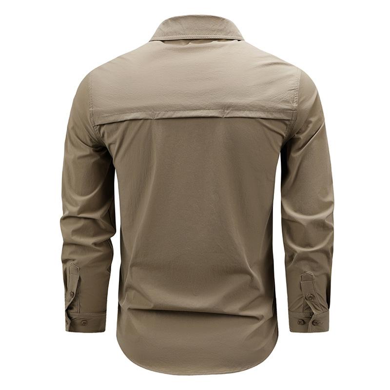 Frühlings Schnelltrocknendes Langarmshirt mit Elastischer Nylon-Reißverschlusstasche und Atmungsaktives Taktisches Shirt