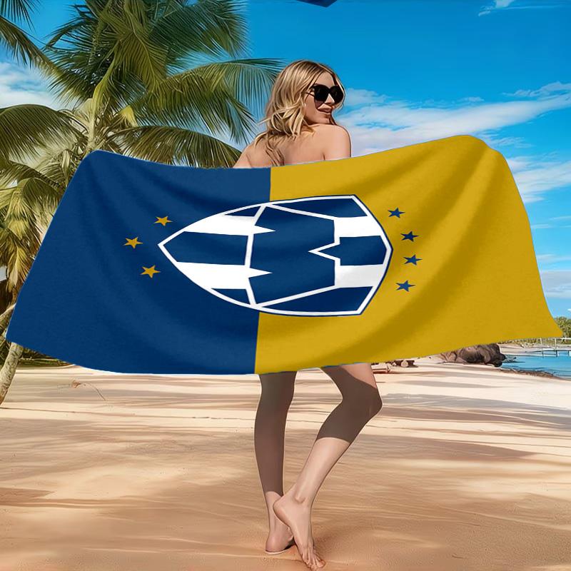 Monter-rey Football Crest Art Printed Microfiber Beach Towel, Soft And Absorbent, Quick-Dry, Ideal for Summer Travel, Beach Essential, Swimming Pool