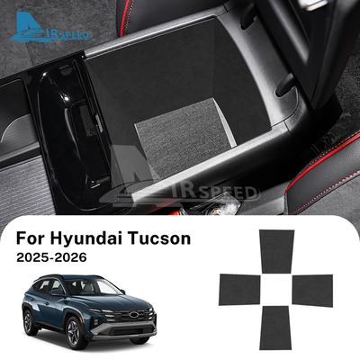 TOP Suede Center Console Armrest Storage Box Tray Holder Sticker For Hyundai Tucson NX4 2025 2026 Trim Interior Accessories