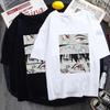 Japanese Anime Print Summer Clothes T-shirt Large Size Harajuku Short Sleeve Women's Men's Casual Cotton T-shirt Men's Tops