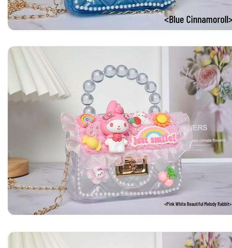 DIY Handmade Internet Celebrity Girl Crossbody Bag - Children's Day Gift with Cream Glue Handbag Material Kit