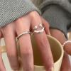 925 Silver Letter Smooth Rings For Women Trendy Simple Ins Open Jewelry Party Gifts