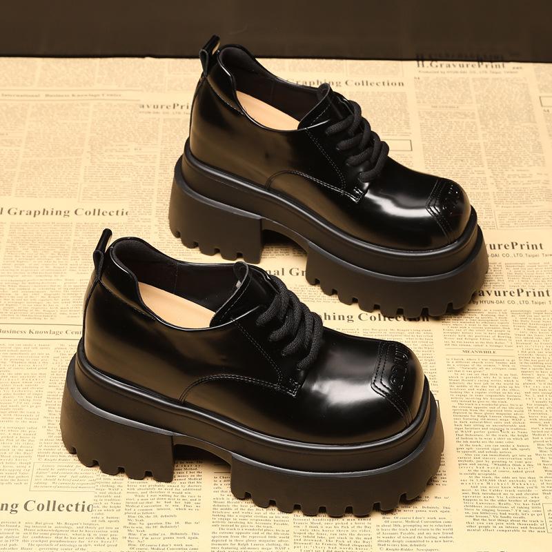 SJN9778-62 Small Thick-soled Inner Height Increase Versatile Loafers Women's Spring New Casual Single Shoes Trend