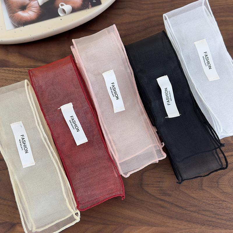 Frühling Sommer Transparentes Langes Band-Haarband Für Damen Mädchen Mode Schmale Ausgabe Garnschal Einkaufen Fotografieren Schal Geschenke