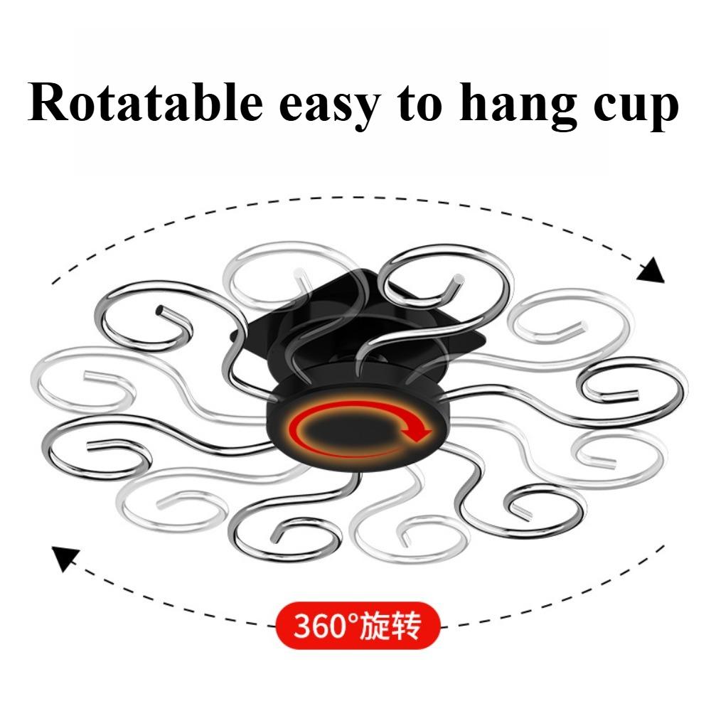 1 Stück Drehbarer Küchen-Weinregalhalter mit Metallhaken Abnehmbar Leicht zu Reinigen Platzsparend Barzubehör Organizer Küche