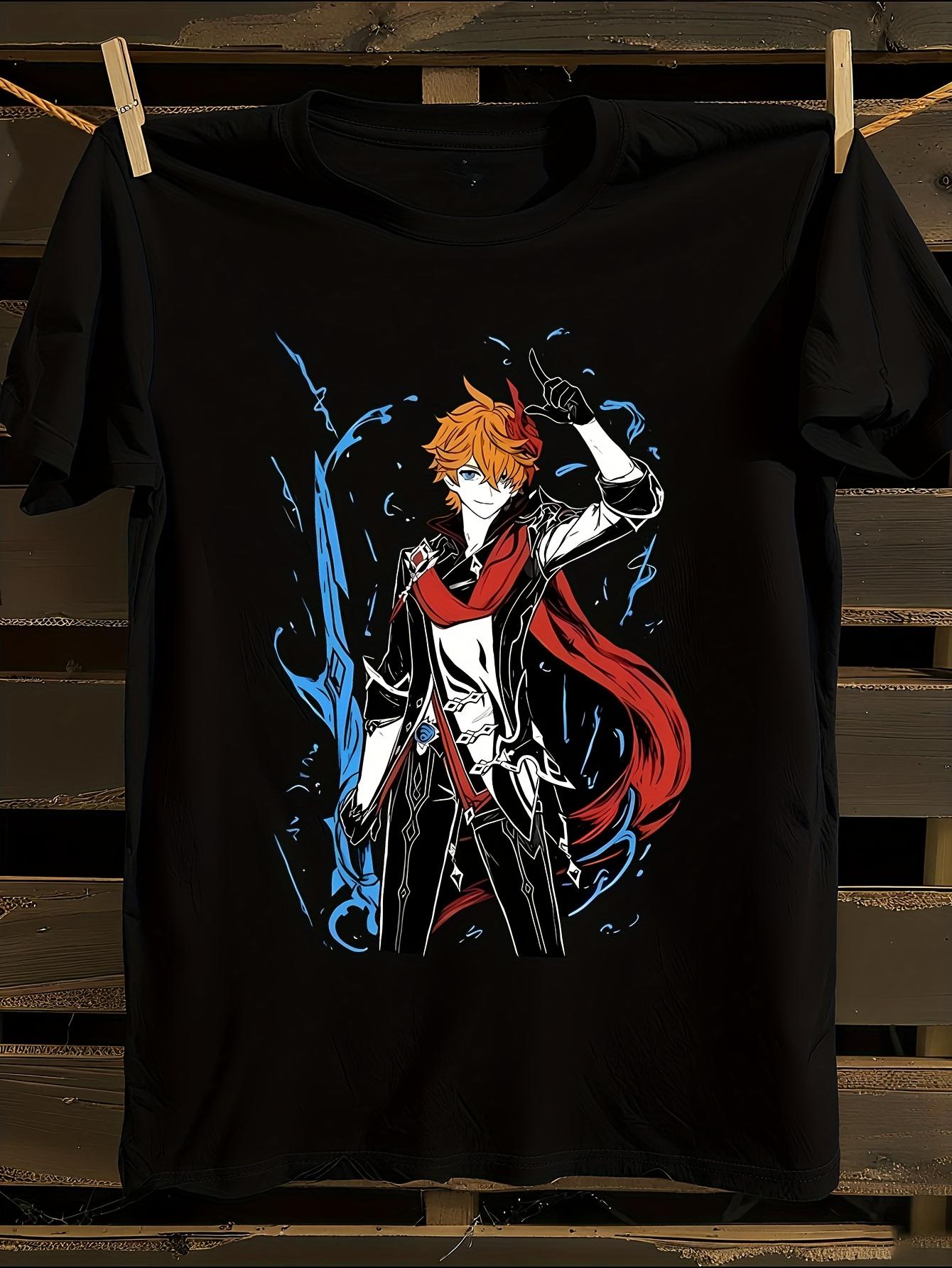 Genshin Impact Tartaglia Anime Tshirt Anime Tshirt L