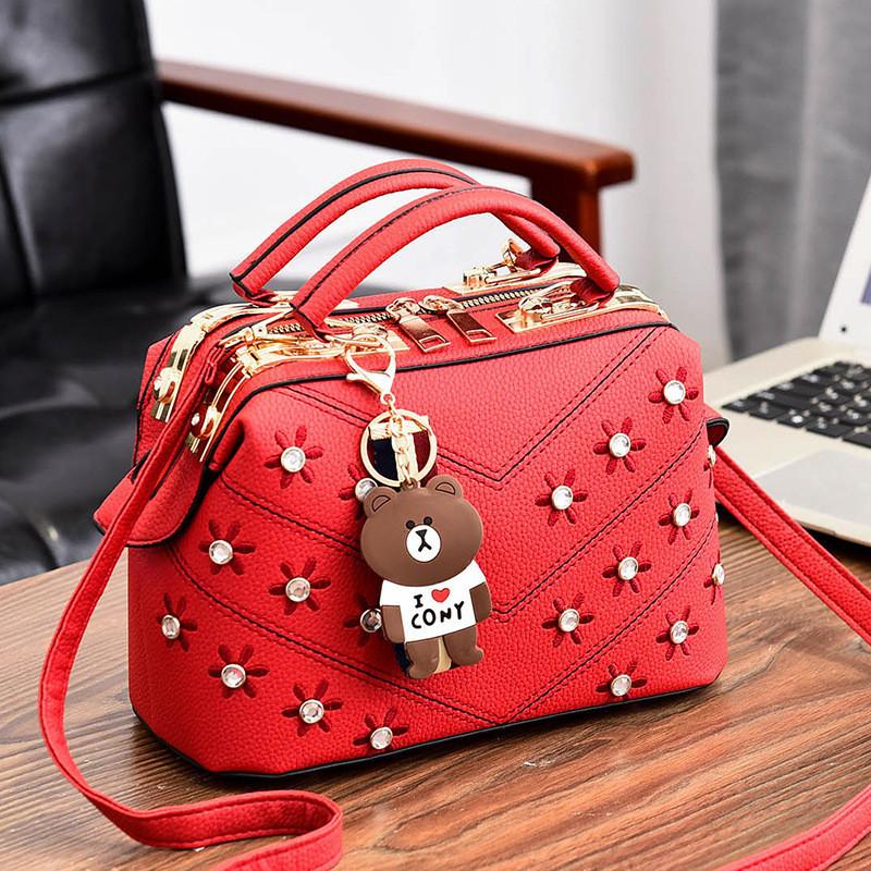 

Flower Vintage Embroidery Trendy Pu Crossbody Purse Hidden Pocket Sequin Bags