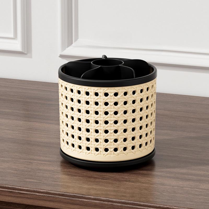 Multifunctional Rotating Storage Tube for Home Living Room Bedroom Desktop Organizer Divided Stationery Makeup Brush Storage Box