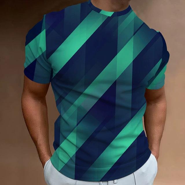 Men's Printed T-shirt Loose Summer New Round Neck Men's European and American Short Sleeved T-shirt