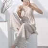 New Spot Loungewear Cotton and Silk Nightdress Women's Summer Thin Sexy Cotton and Silk Suspender Skirt Printed Long Dress Pajamas