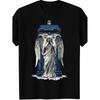 A T-Shirt Showcasing a Crying Angel And a Blue Police Box, Ideal for Fans, Everyday Use, And Science Fiction Lovers