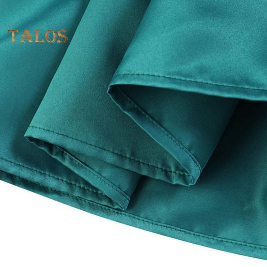 Abito Oversize A-line Orlo Arricciato Lunghezza Ginocchio Monocolore Abito Midi Maniche Lunghe Scollo O Vita Larga Abito per Appuntamenti Feste Formali Banchetti