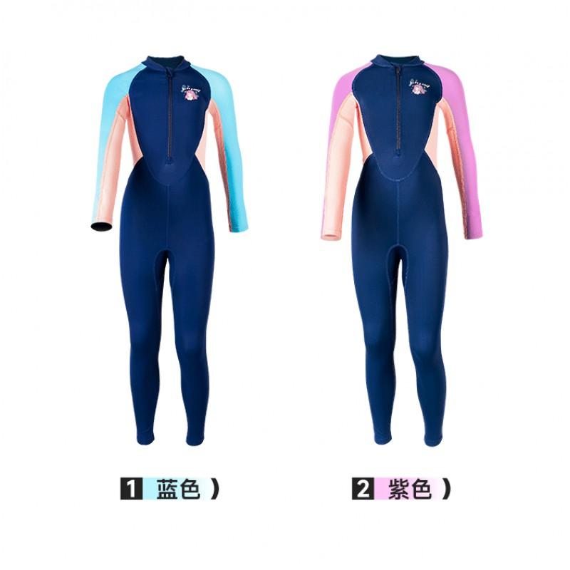 Children's Swimsuit One-piece Long-sleeved Girls 'student Training Sunscreen Quick-drying Hot